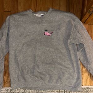 Vineyard Vines Gray Sweatshirt with Pink Whale Logo